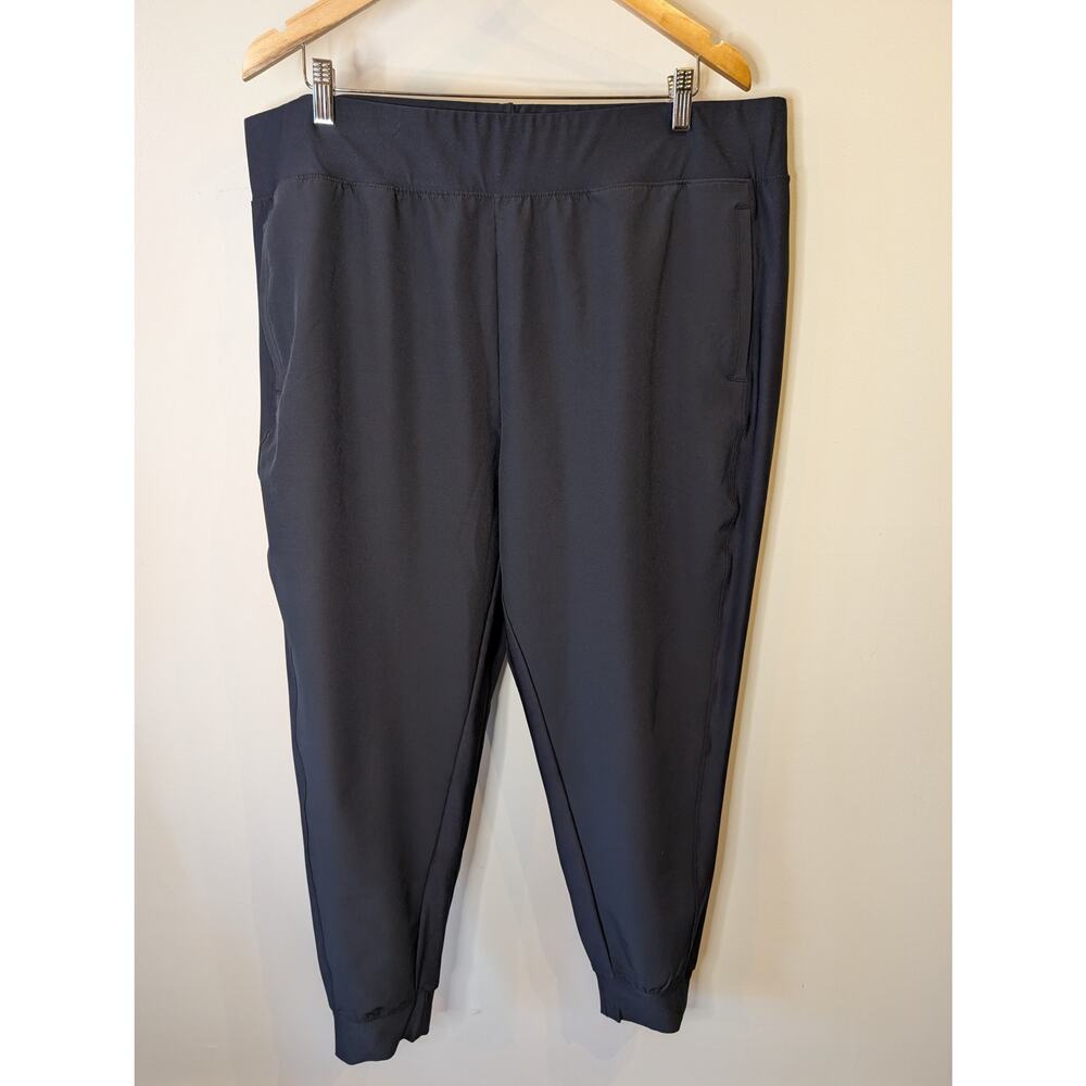 Eddie Bauer Black Jogger Pants XXL Stretch Polyester Gorpcore Athletic Tapered